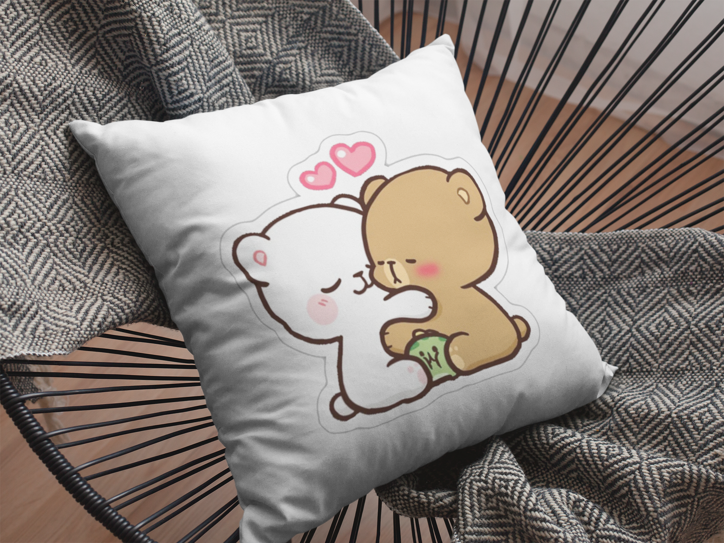 Mocha Bear Printed Cushion