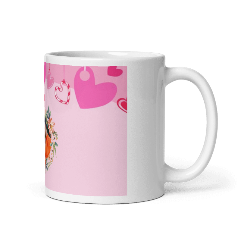 Customized Coffee Mug - Add Your Own Photo - Heart Background