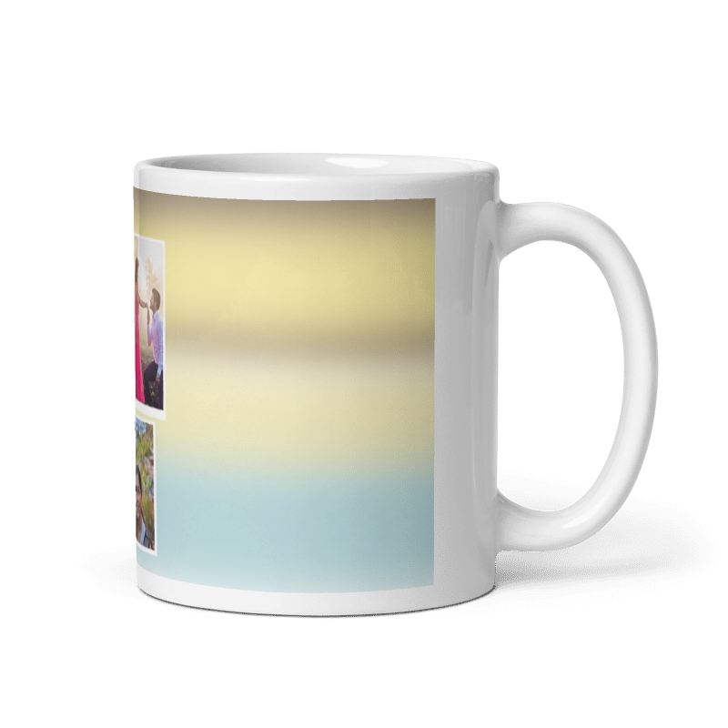 Customized Coffee Mug - Add Your Own Photo -3 Photo Frame Pattern