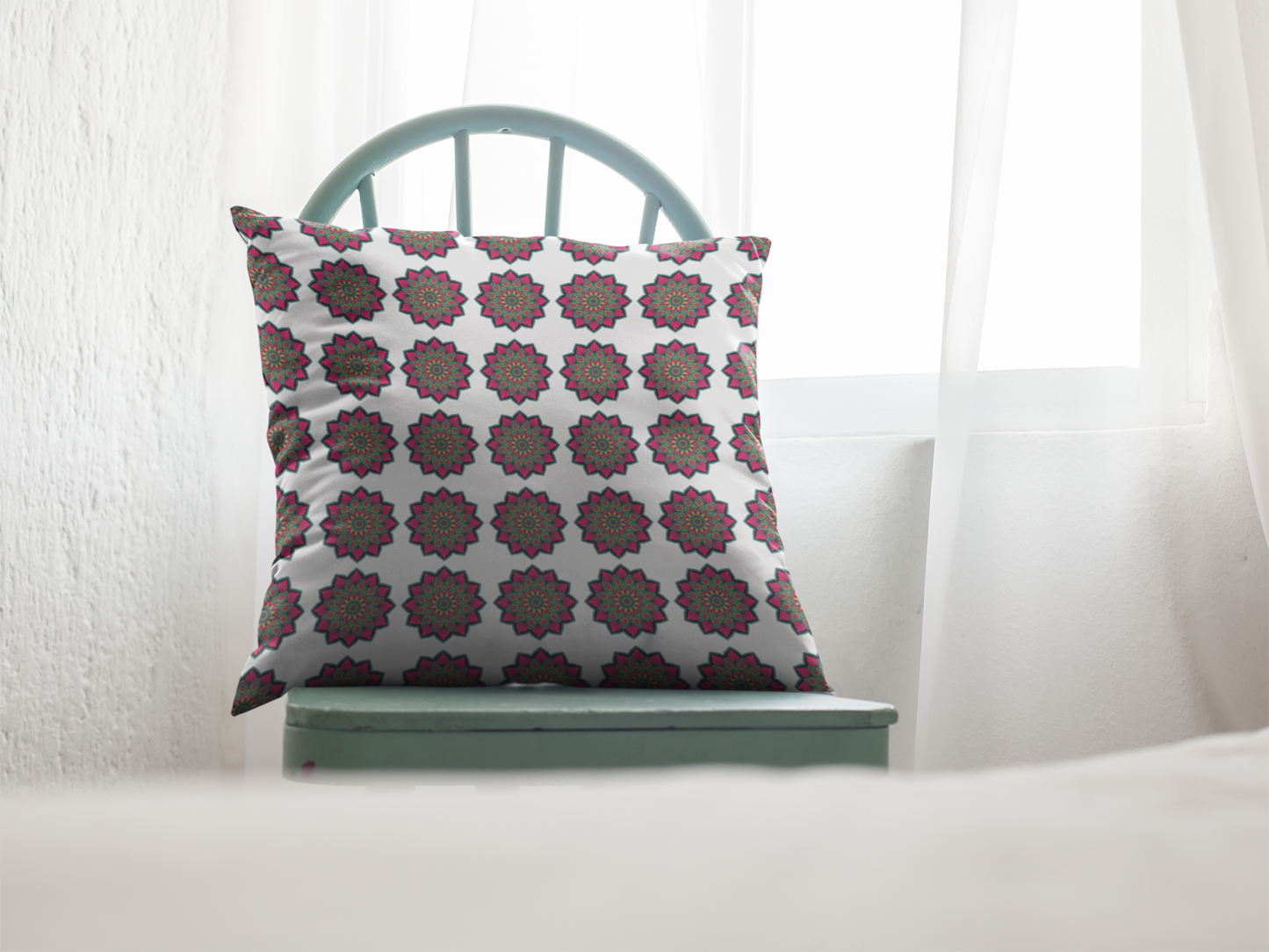 Ethnic Cushion Easeful Comfortable Cove Cushion Cover (12 x 12 cm) (Filler Included)