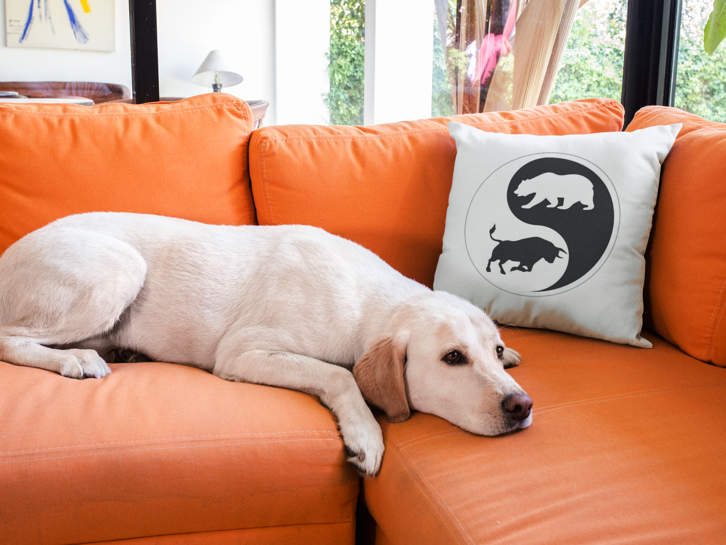 Bull Vs Bear Printed Cushion