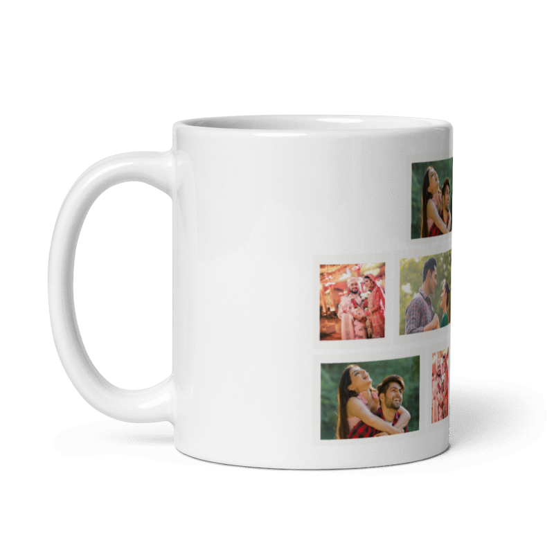 Customized Coffee Mug - Add Your Own Photo -10 Photo Frame Pattern