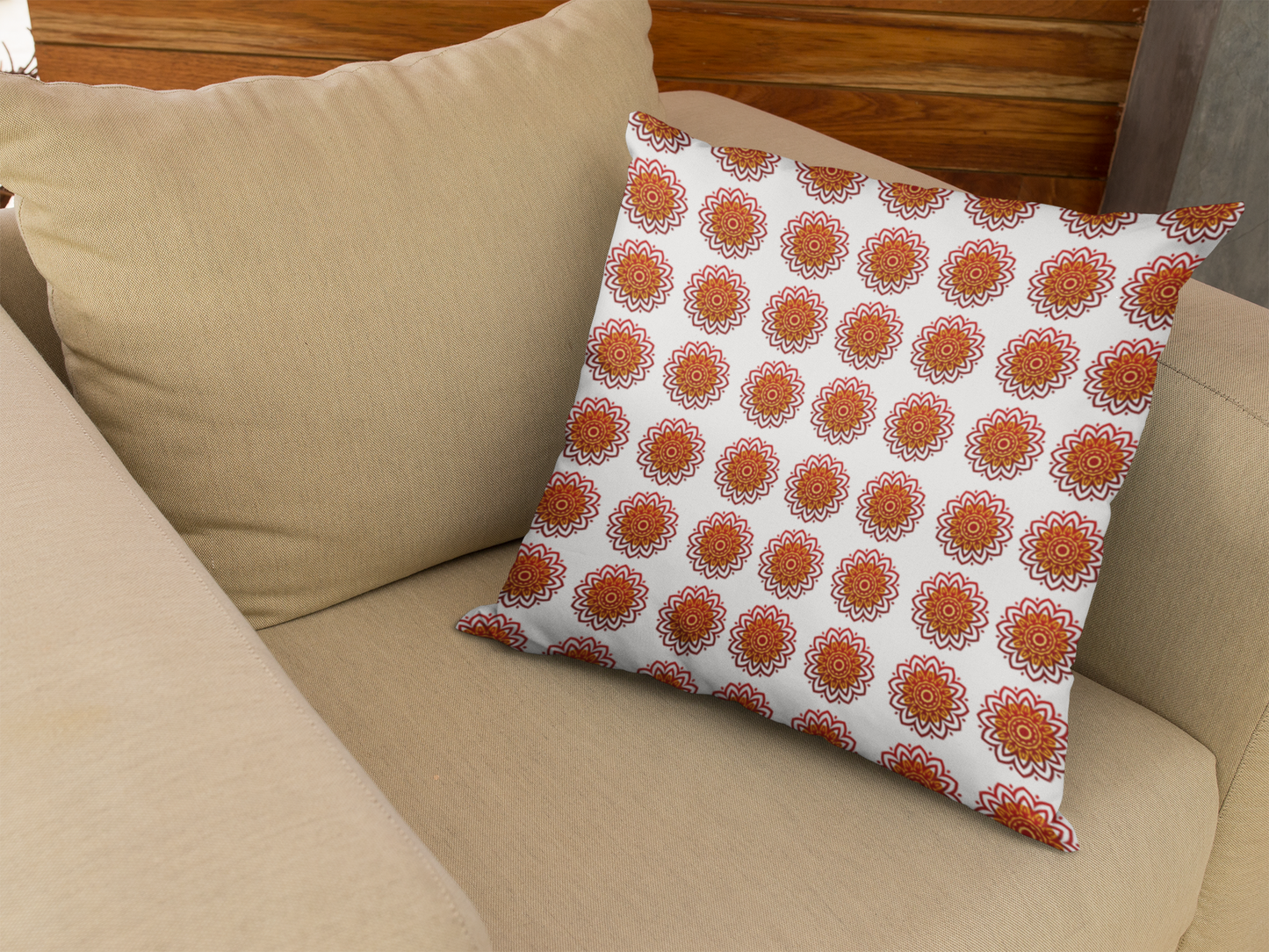 Printed Ethnic Cushion Cover with Filler Included ( 12 inch x 12 inch )