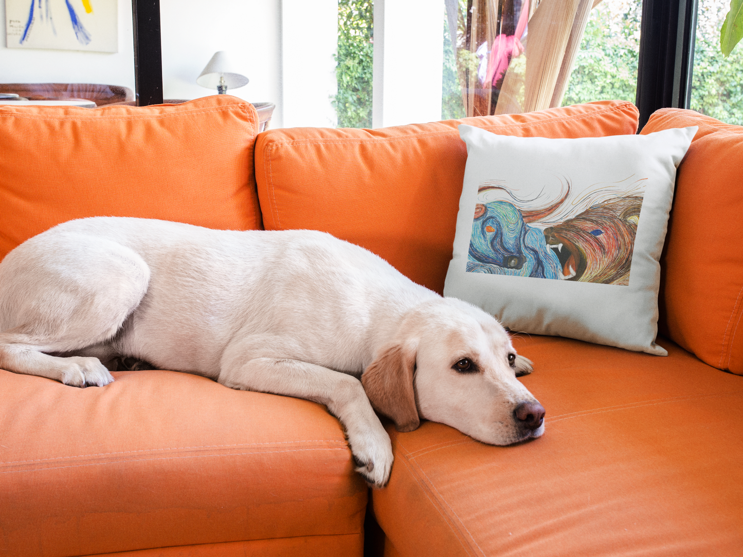 Bull And Bear   Printed Cushion