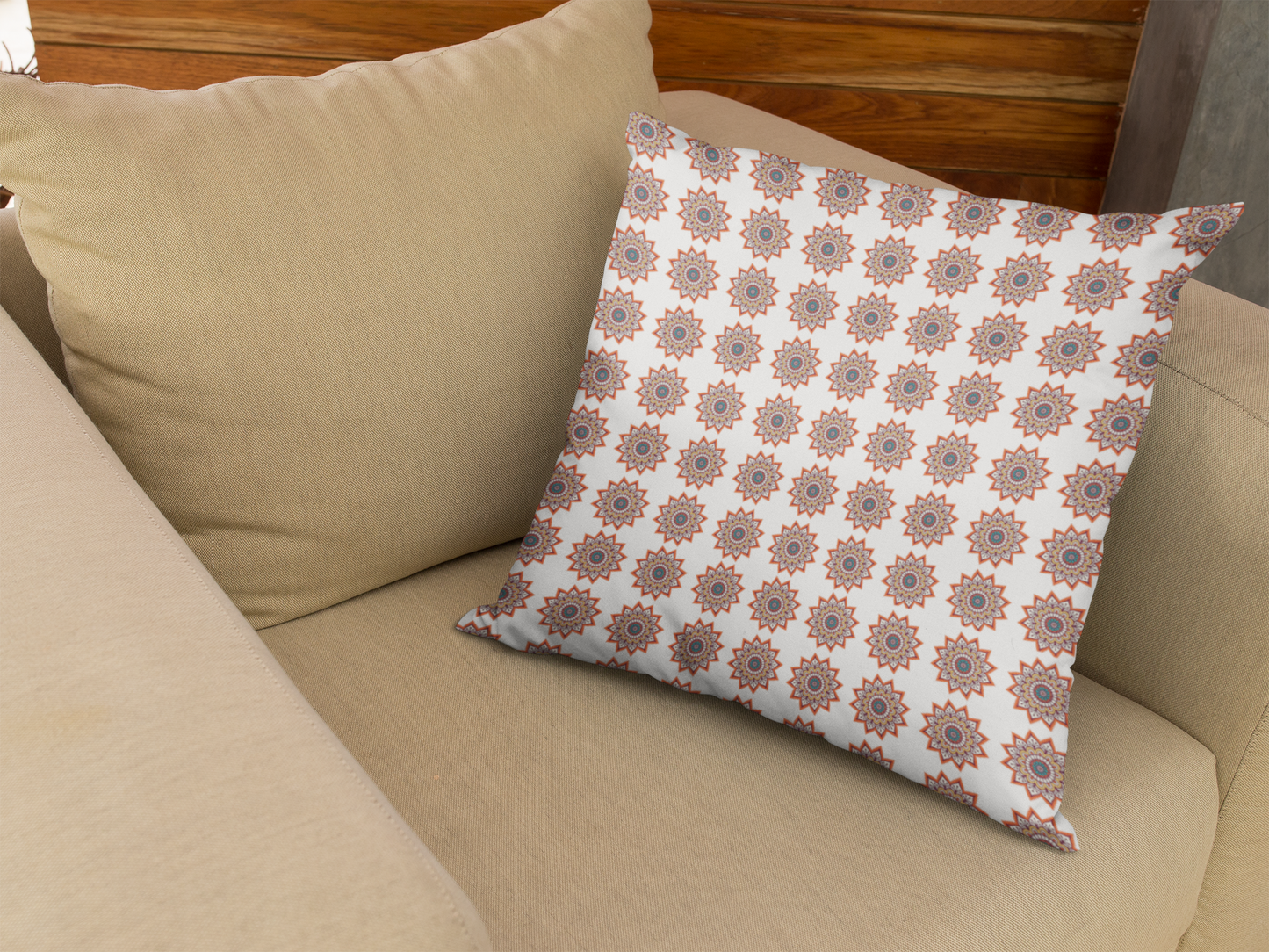 Printed Ethnic Cushion Cover with Filler Included ( 12 inch x 12 inch )