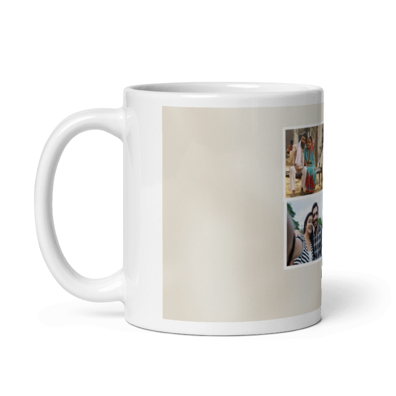 Customized Coffee Mug - Add Your Own Photo -4 Photo Frame Pattern