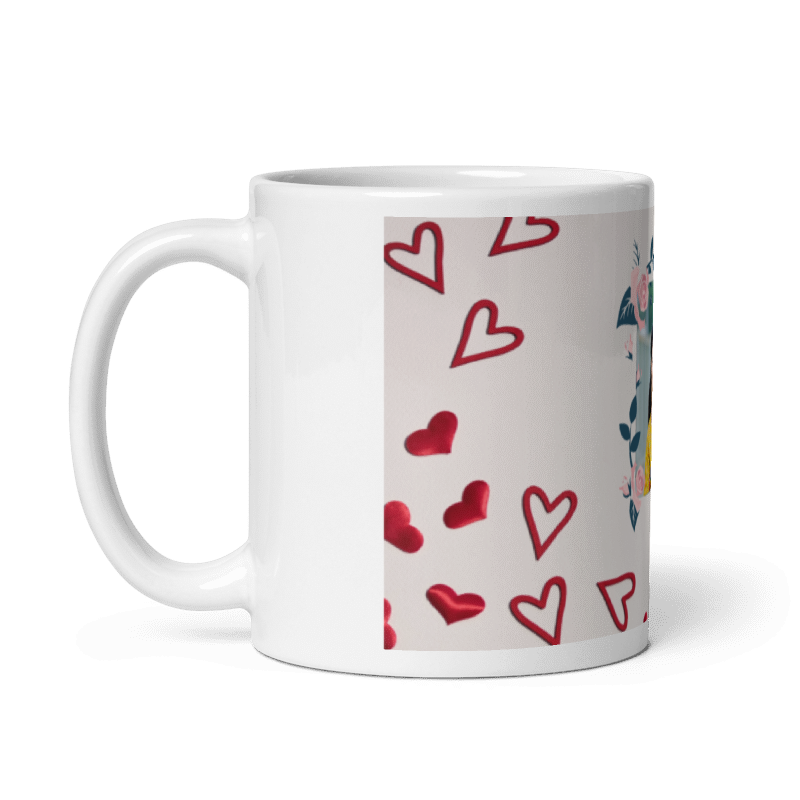 Customized Coffee Mug - Add Your Own Photo - Heart Background