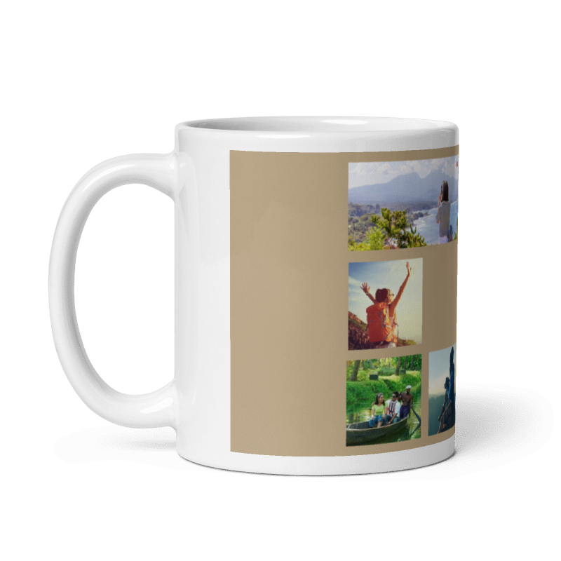 Customized Coffee Mug - Add Your Own Photo -8 Photo Frame Pattern