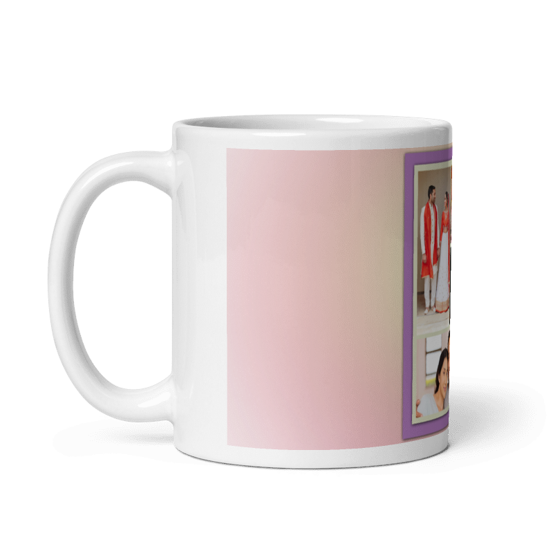 Customized Coffee Mug - Add Your Own Photo -4 Photo Frame Pattern