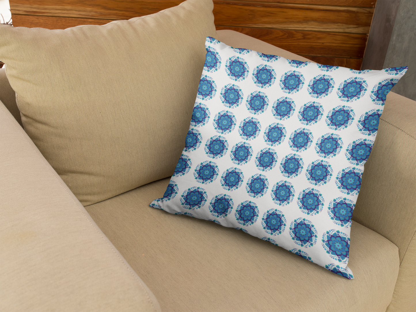 Printed Ethnic Cushion Cover with Filler Included ( 12 inch x 12 inch )