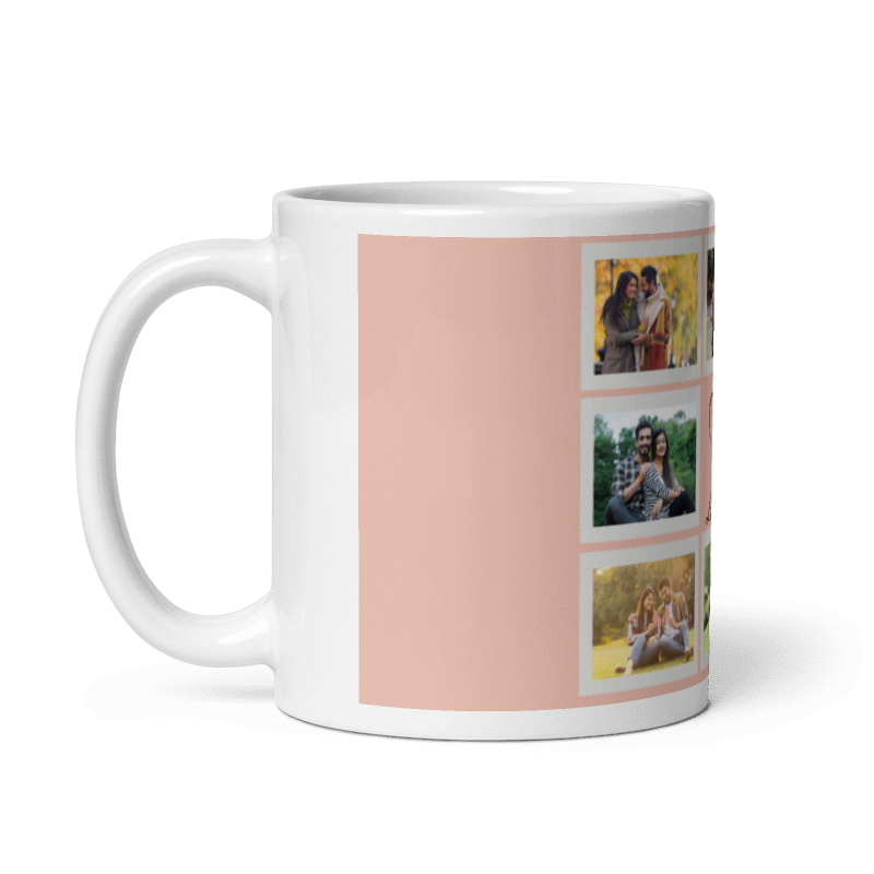 Customized Coffee Mug - Add Your Own Photo -8 Photo Frame Pattern