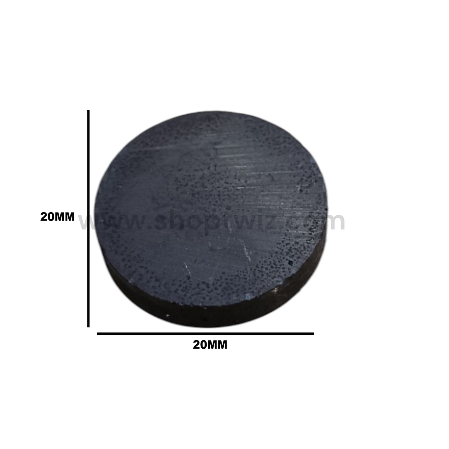 ShopTwiz Black Magnet Button  ( 1 Piece ) 4 mm Thick ( 20 mm x 20 mm )