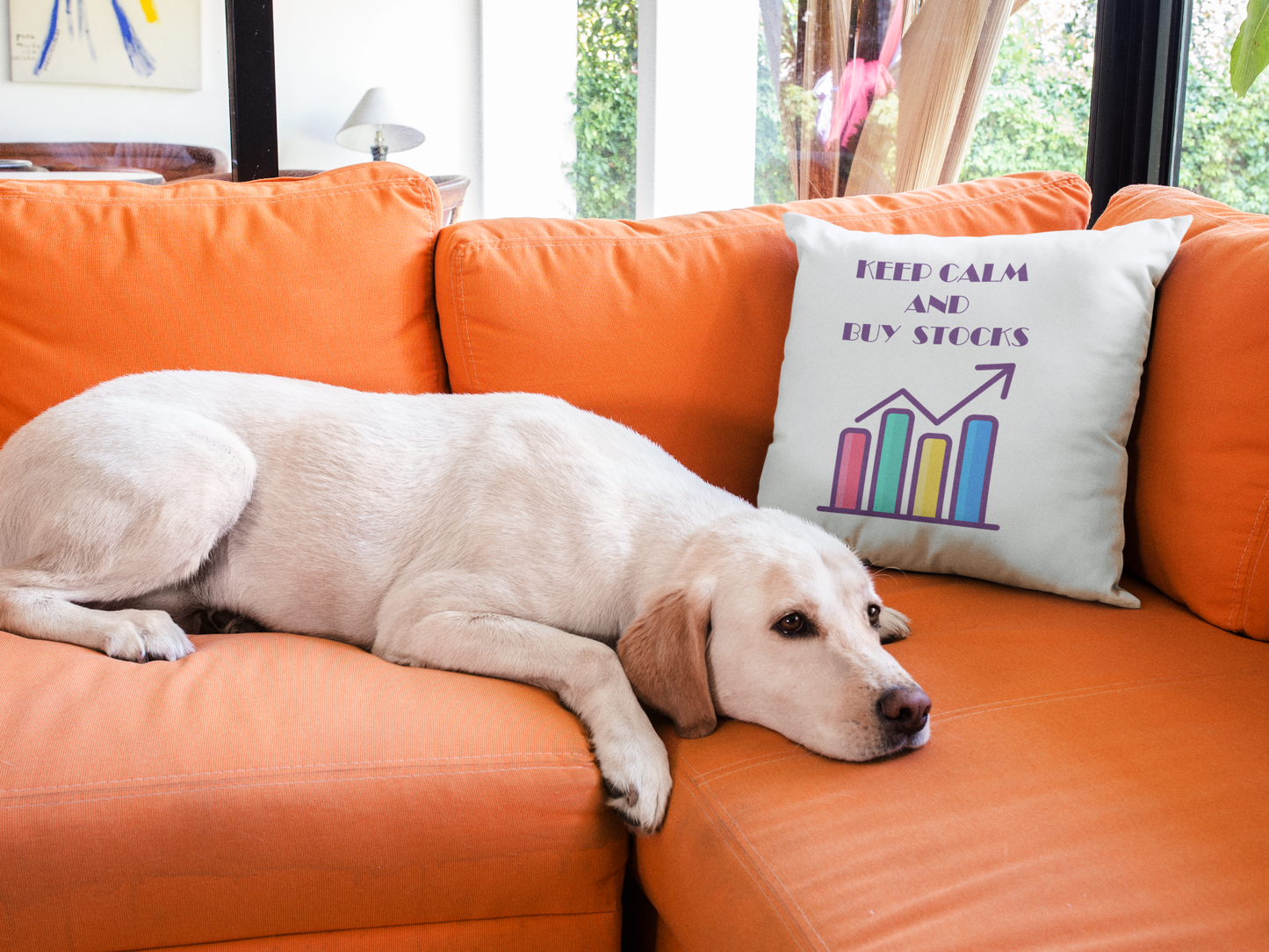 Keep Calm And Buy Stock Printed Cushion