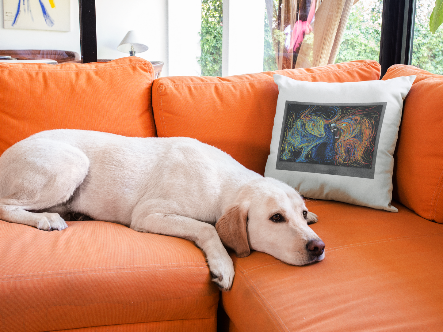 Bull And Bear   Printed Cushion