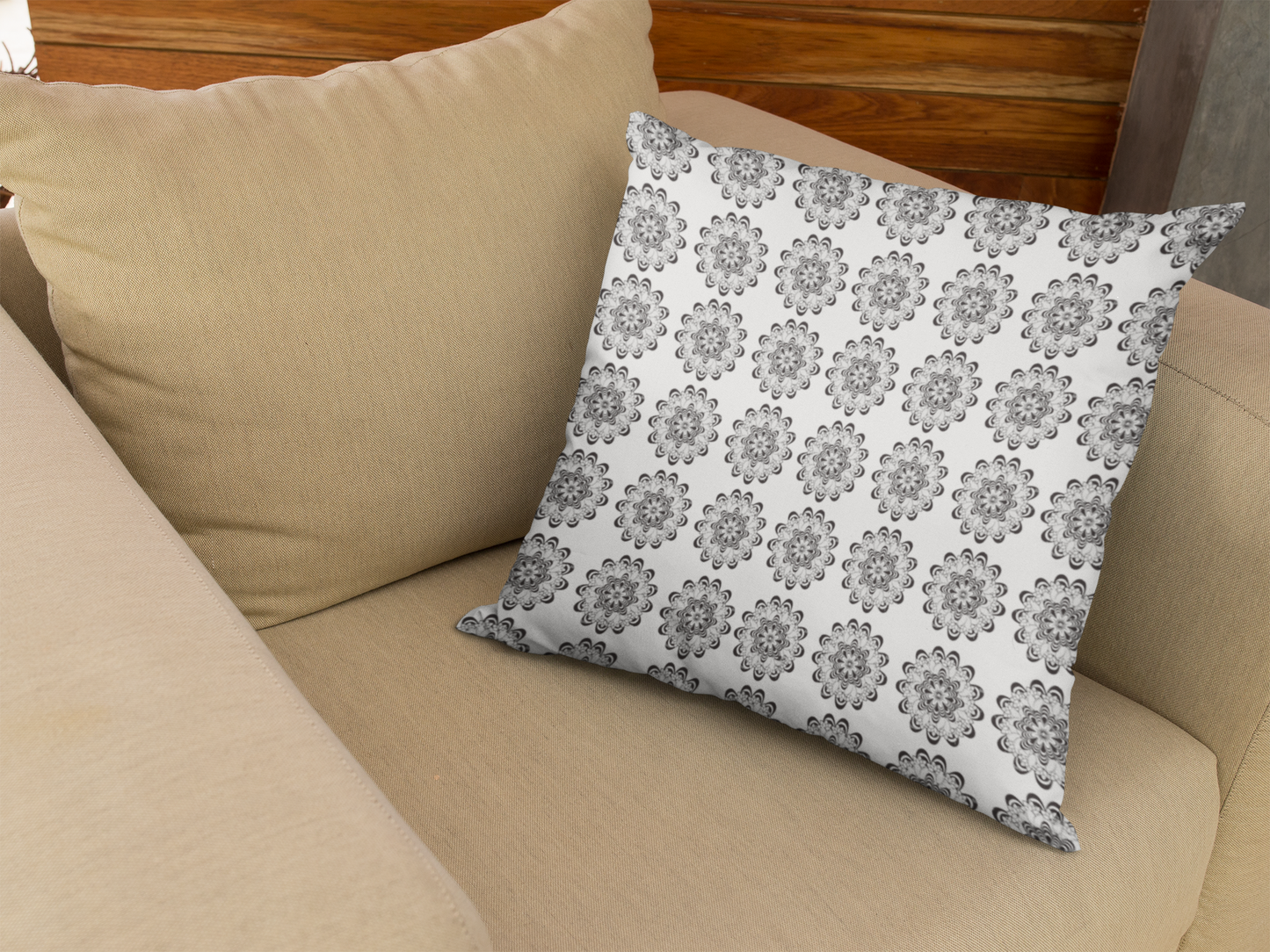 Printed Ethnic Cushion Cover with Filler Included ( 12 inch x 12 inch )