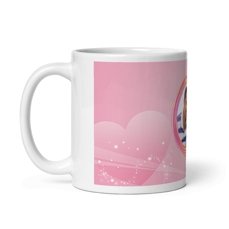 Customized Coffee Mug - Add Your Own Photo - Beautiful Pink Background