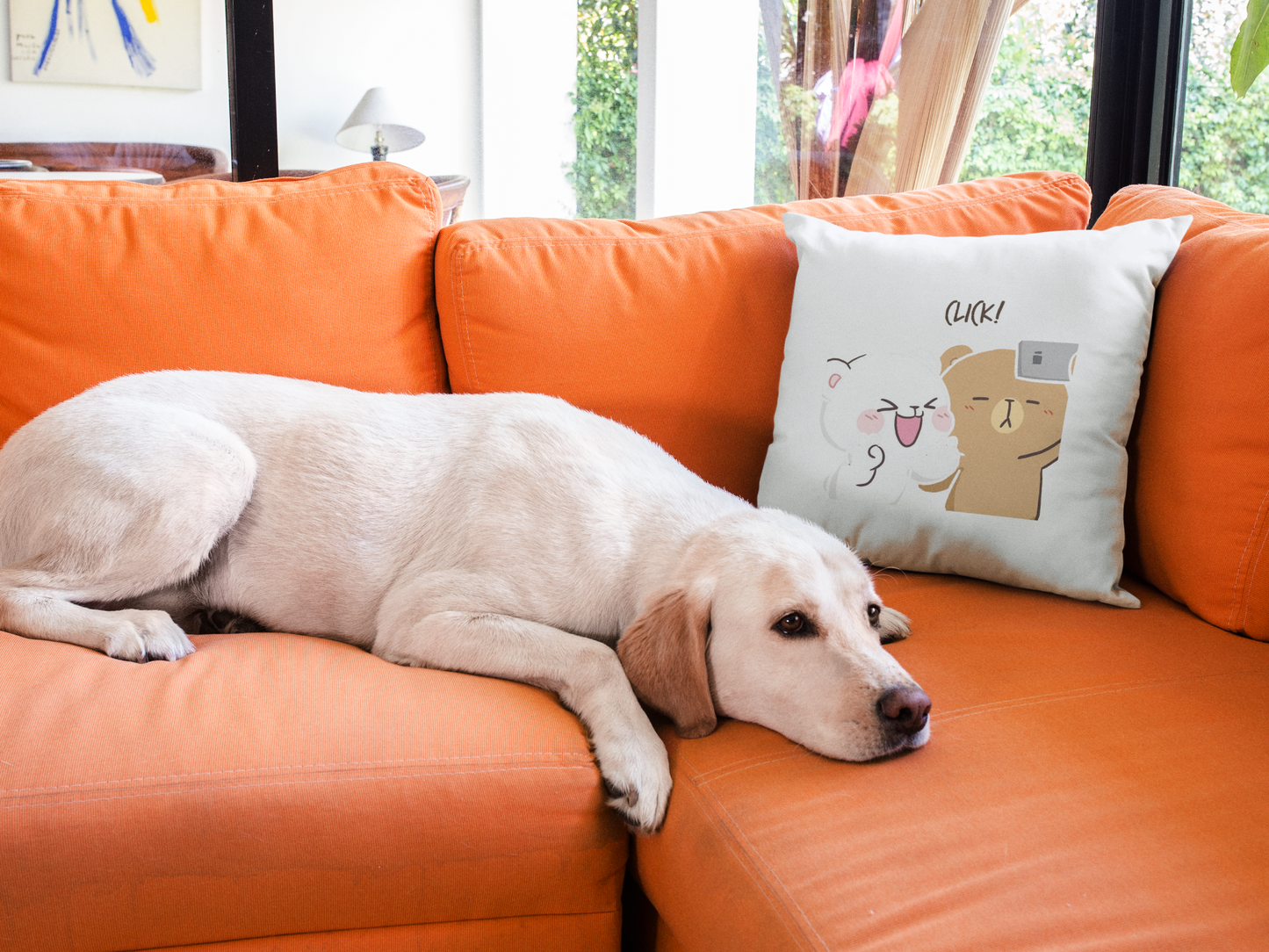 Mocha Bear Printed Cushion