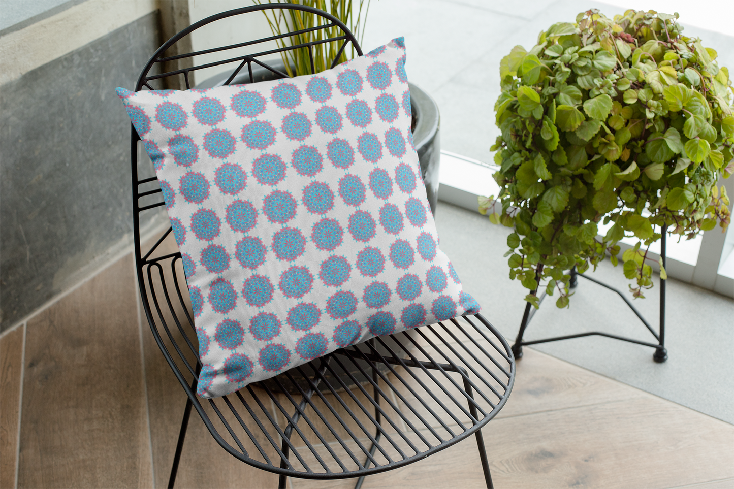 Printed Ethnic Cushion Cover with Filler Included ( 12 inch x 12 inch )