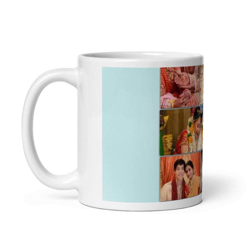 Customized Coffee Mug - Add Your Own Photo -8 Photo Frame Pattern