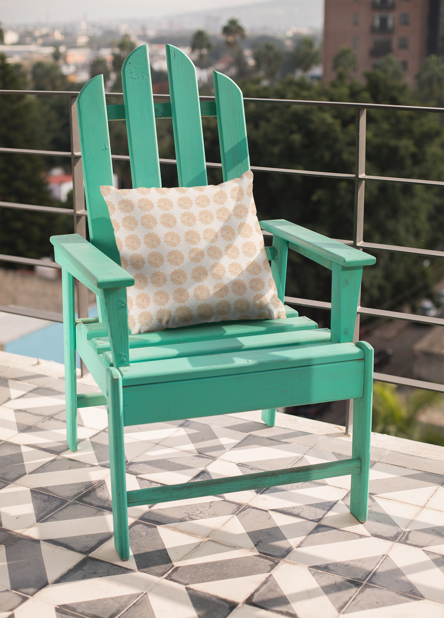 Printed Ethnic Cushion Cover with Filler Included ( 12 inch x 12 inch )