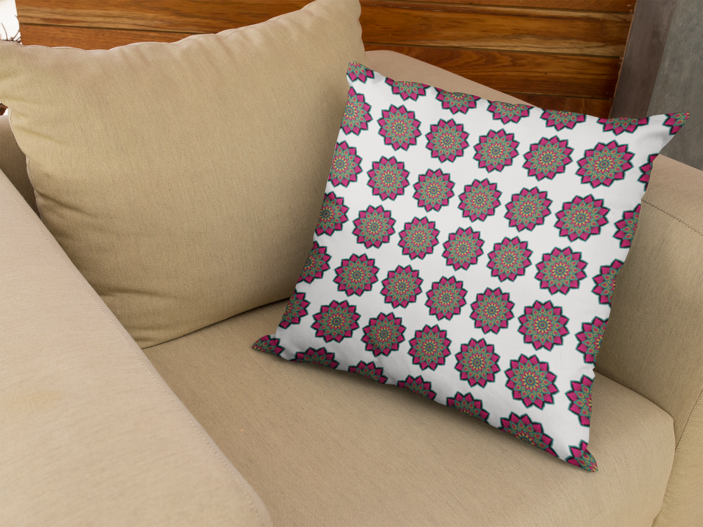 Ethnic Cushion Easeful Comfortable Cove Cushion Cover (12 x 12 cm) (Filler Included)