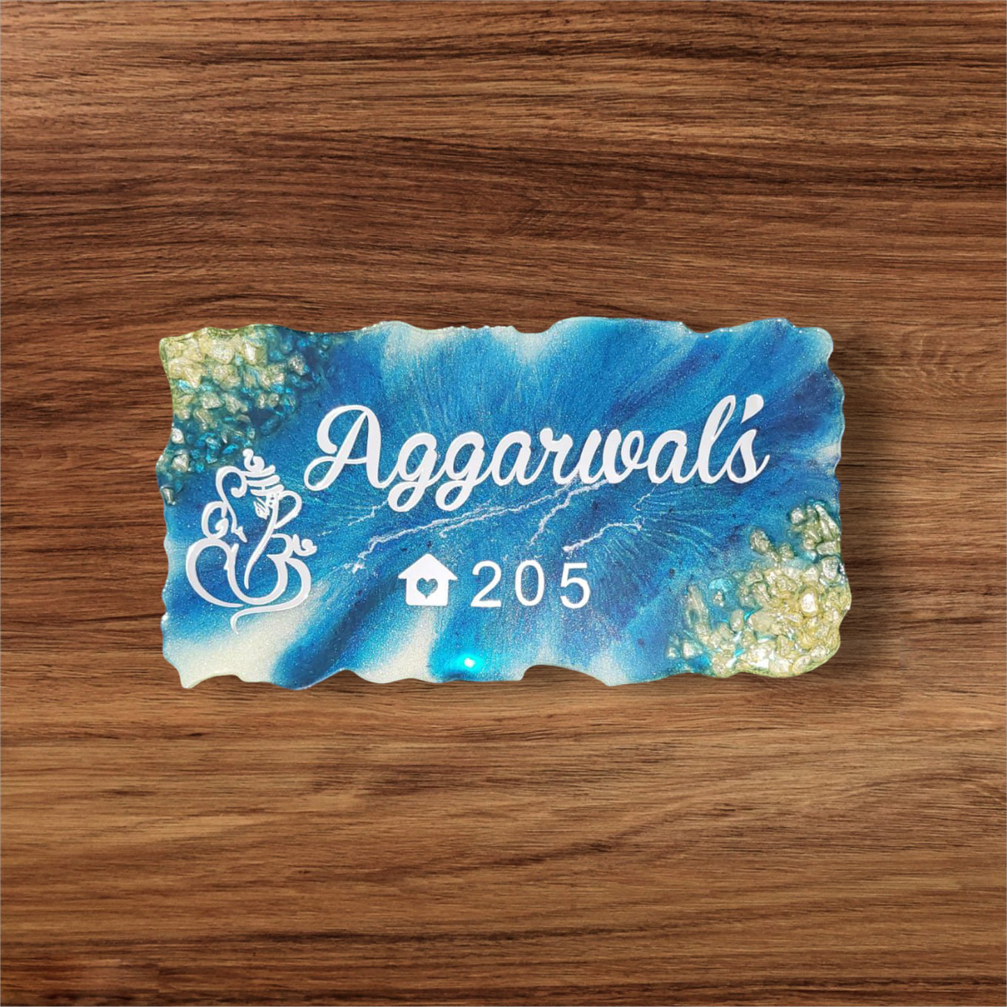 Customized Resin Name Plate for Flat / Appartment / Office / Cafe / Resturant ( 12 inch x 6 inch )
