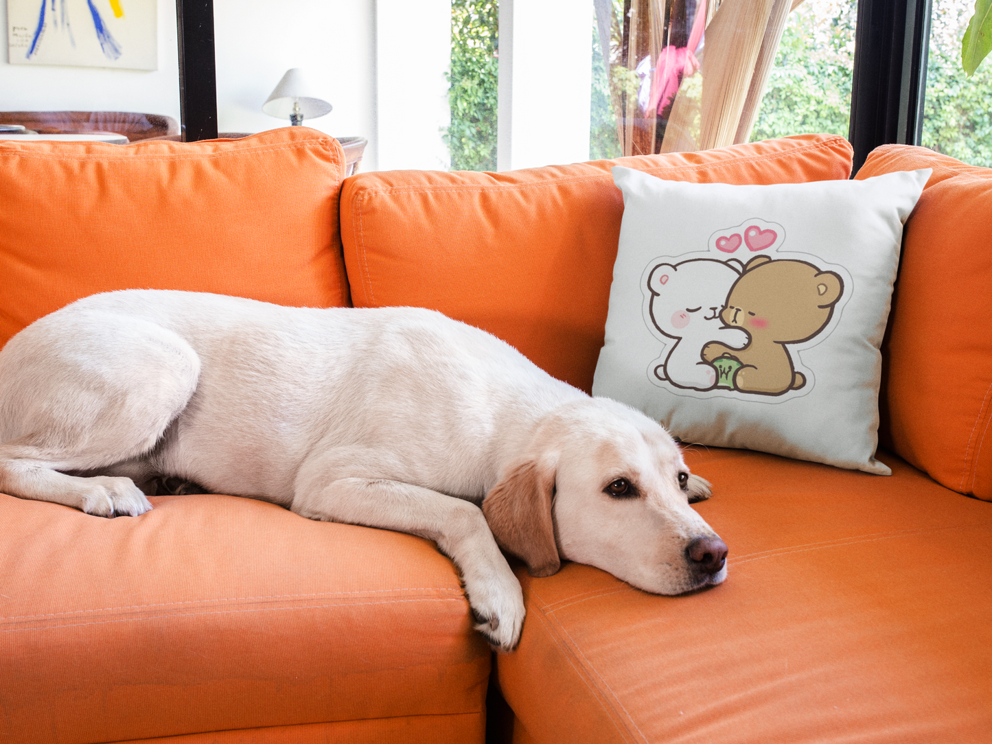 Mocha Bear Printed Cushion