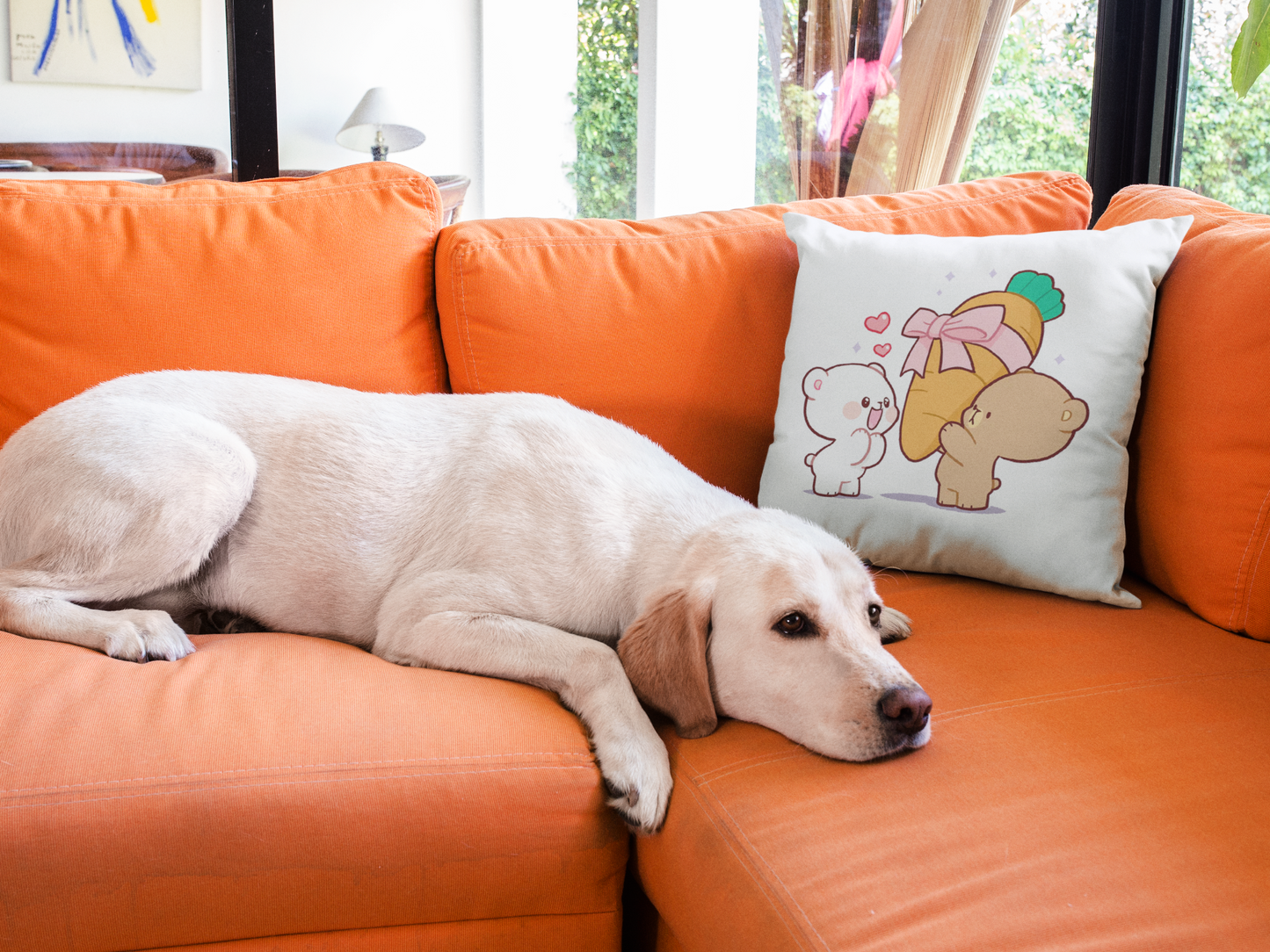 Mocha Bear Printed Cushion