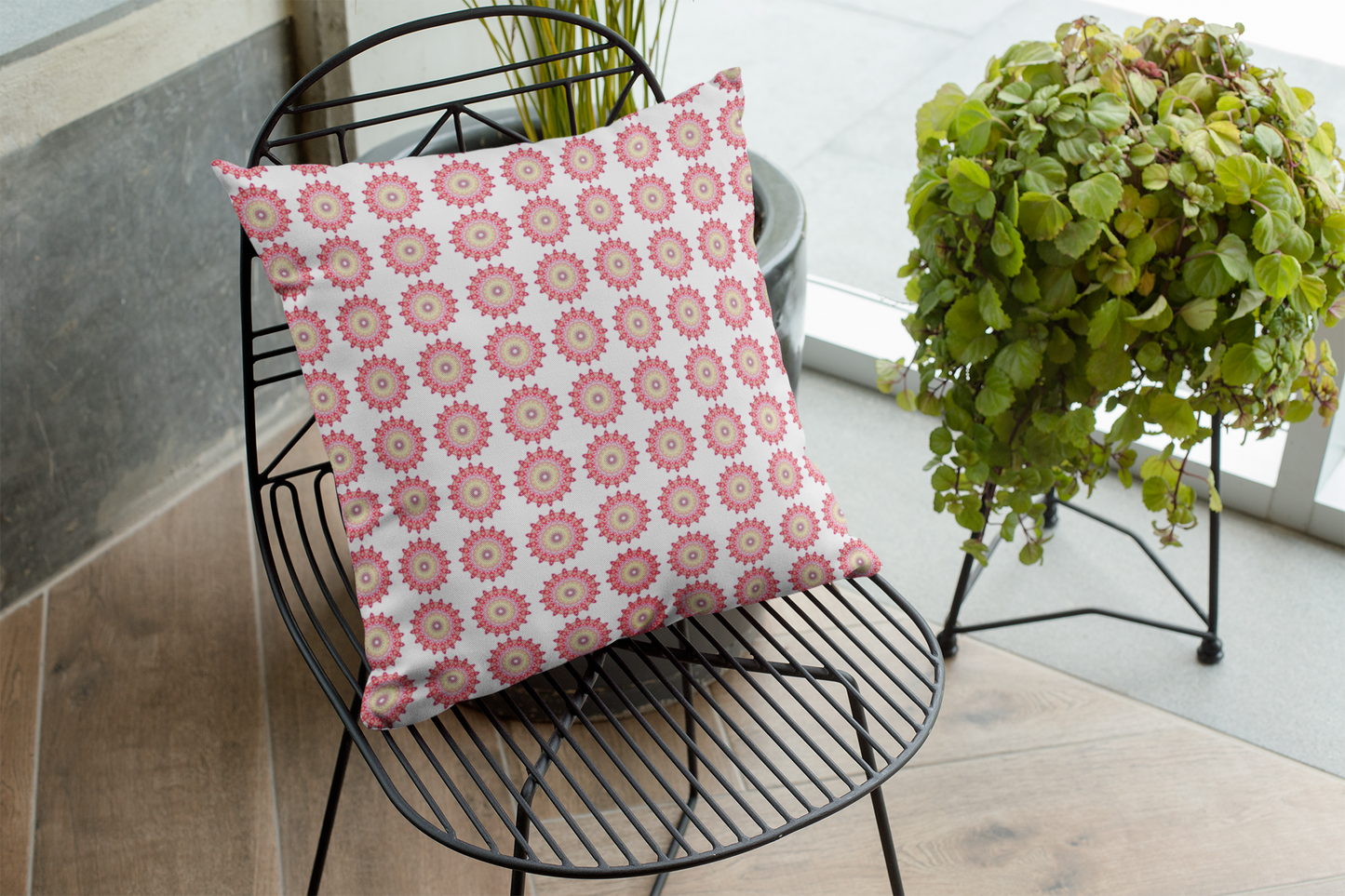 Printed Ethnic Cushion Cover with Filler Included ( 12 inch x 12 inch )