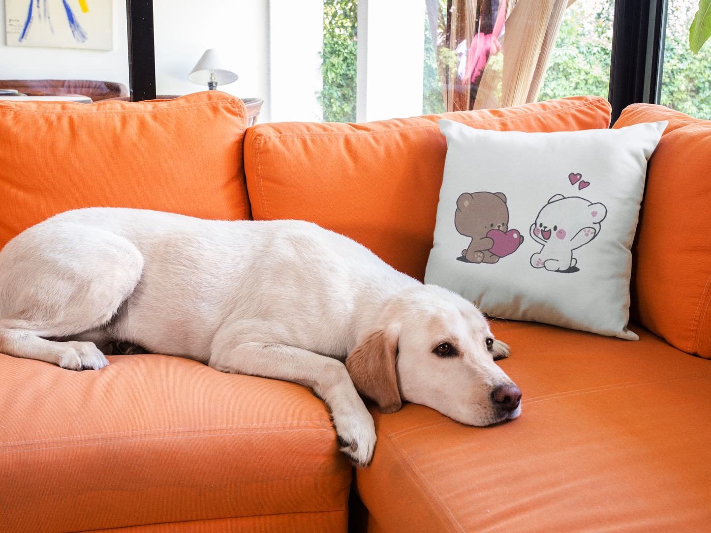 Mocha Bear Printed Cushion