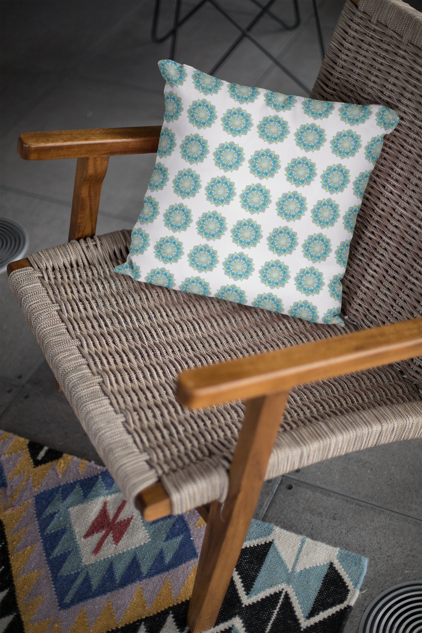 Ethnic Cushion Relax Cove Cushion Cover (12 x 12 cm) (Filler Included)