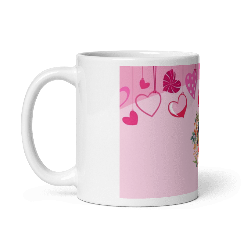 Customized Coffee Mug - Add Your Own Photo - Heart Background