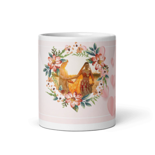 Customized Coffee Mug - Add Your Own Photo - Bloom Pattern