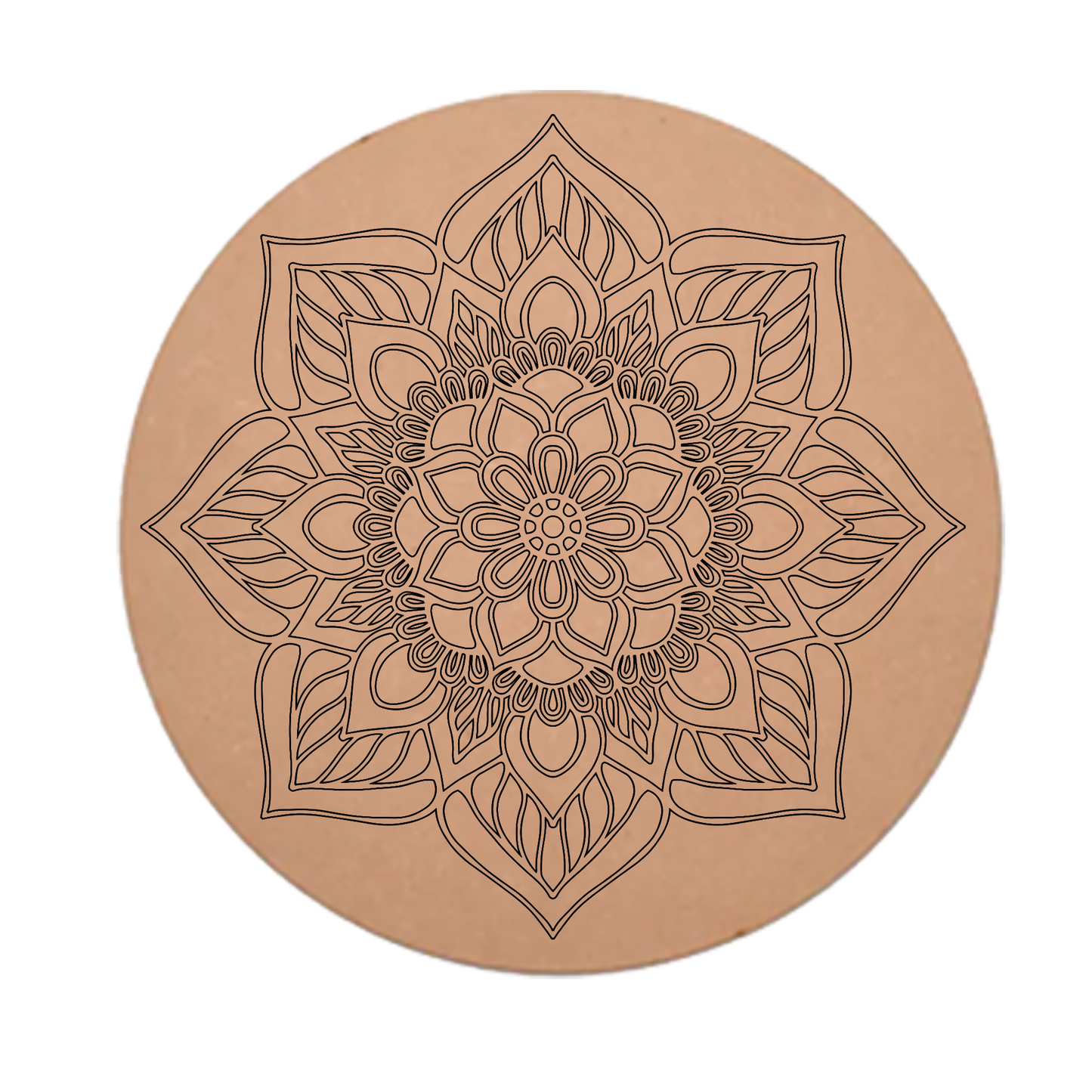MDF Pre Marked Beautiful Cutout Round Design Art Design