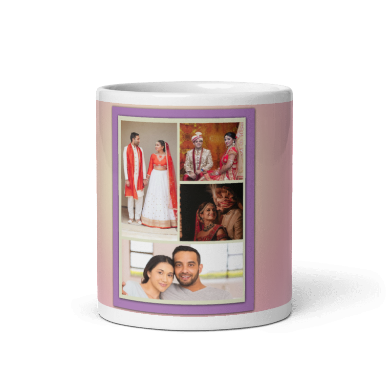 Customized Coffee Mug - Add Your Own Photo -4 Photo Frame Pattern