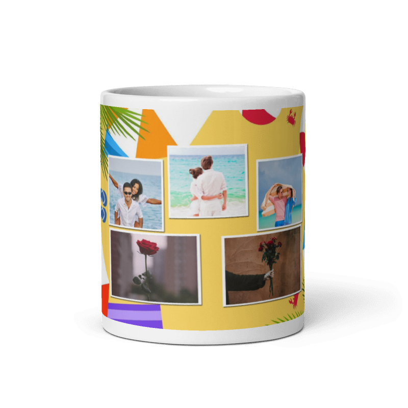 Customized Coffee Mug - Add Your Own Photo -5 Photo Frame Pattern