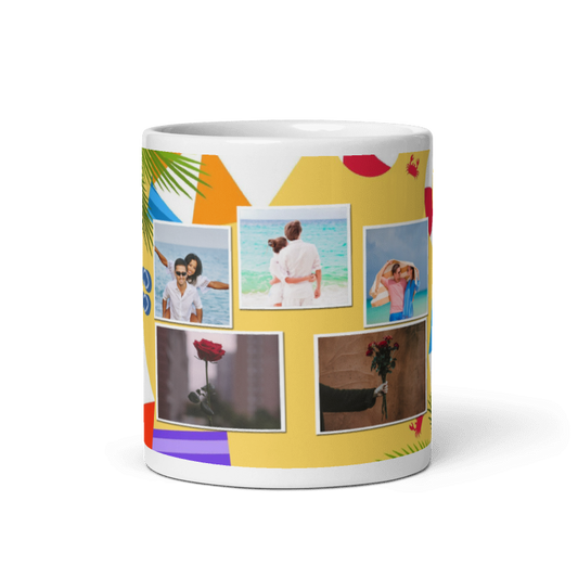 Customized Coffee Mug - Add Your Own Photo -5 Photo Frame Pattern