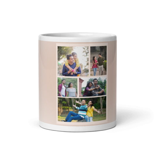 Customized Coffee Mug - Add Your Own Photo -5 Photo Frame Pattern