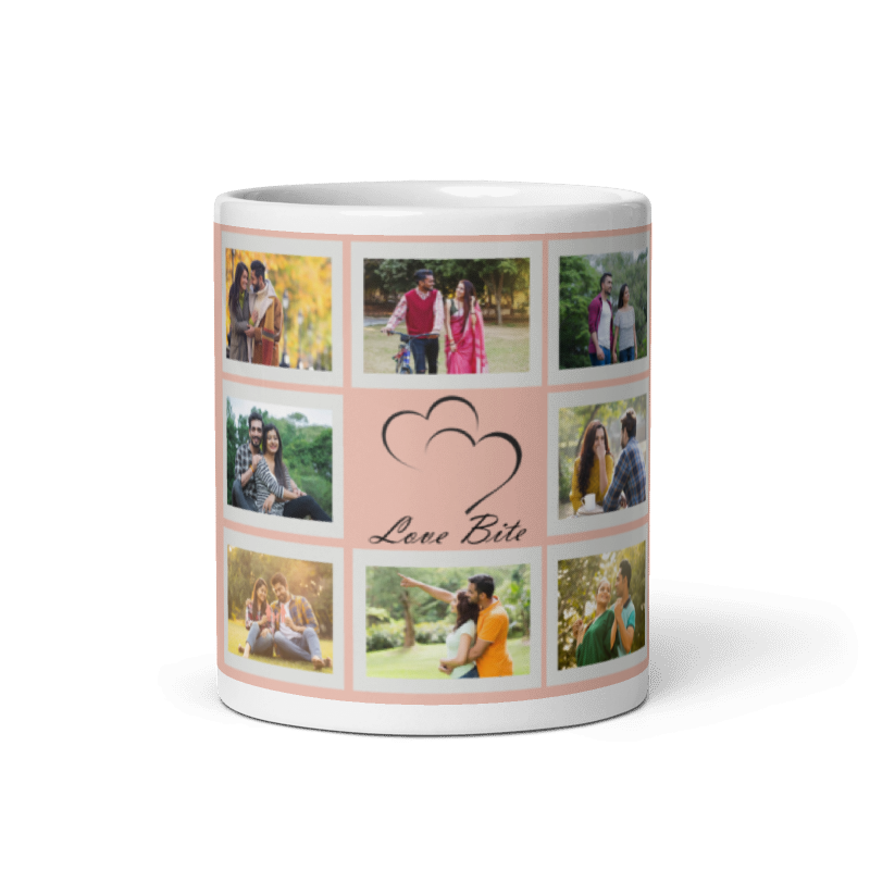 Customized Coffee Mug - Add Your Own Photo -8 Photo Frame Pattern