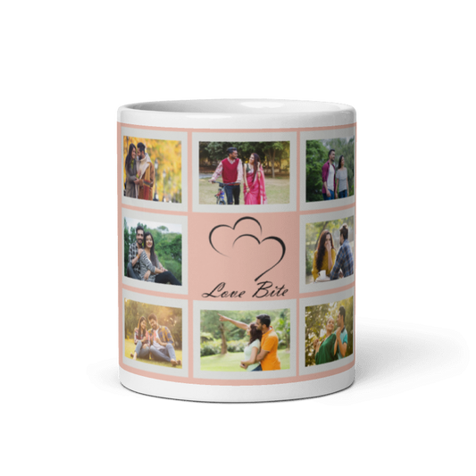 Customized Coffee Mug - Add Your Own Photo -8 Photo Frame Pattern