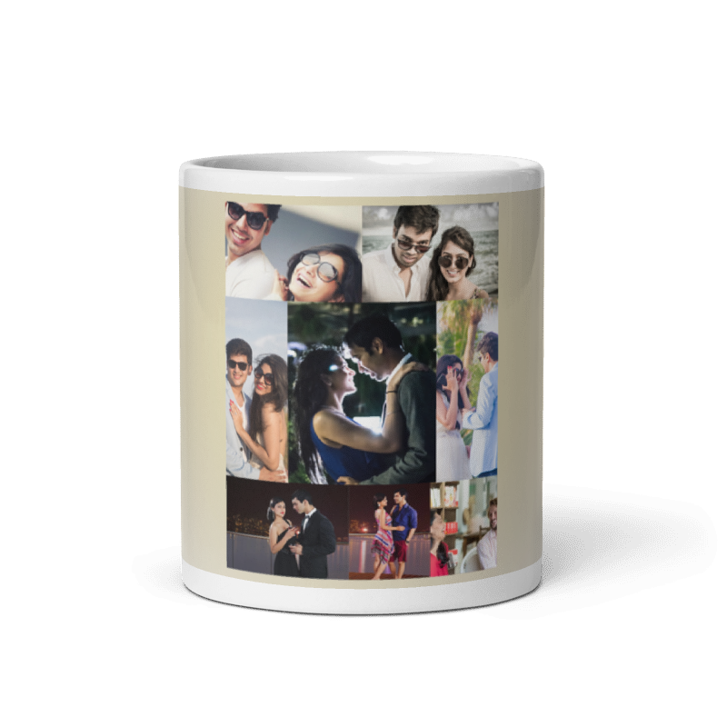 Customized Coffee Mug - Add Your Own Photo -8 Photo Frame Pattern