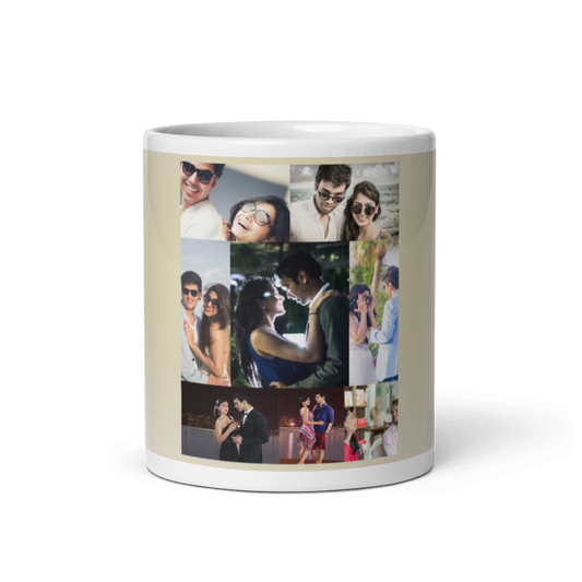 Customized Coffee Mug - Add Your Own Photo -8 Photo Frame Pattern