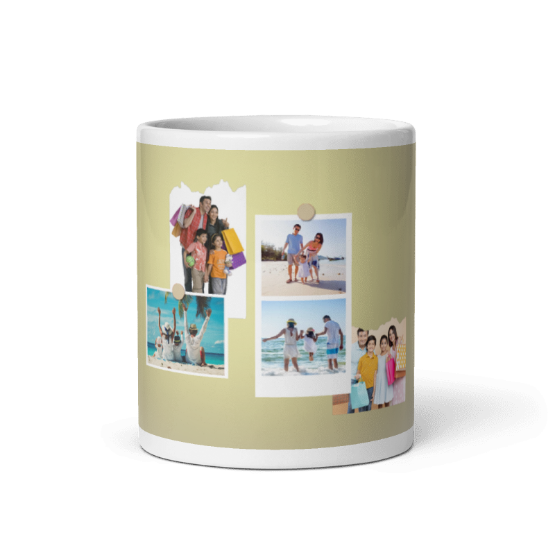 Customized Coffee Mug - Add Your Own Photo -5 Photo Frame Pattern