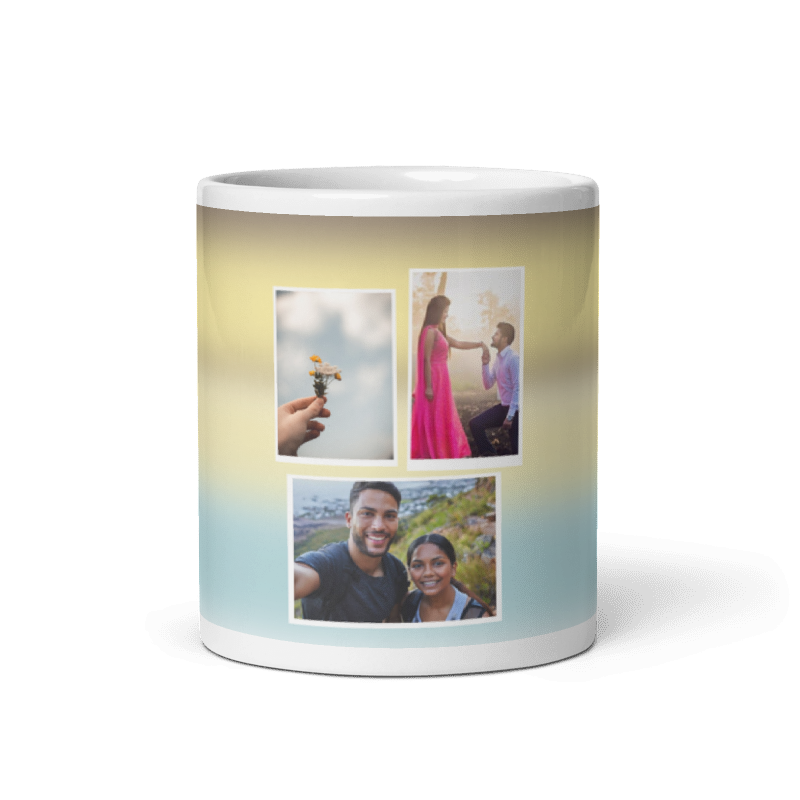 Customized Coffee Mug - Add Your Own Photo -3 Photo Frame Pattern