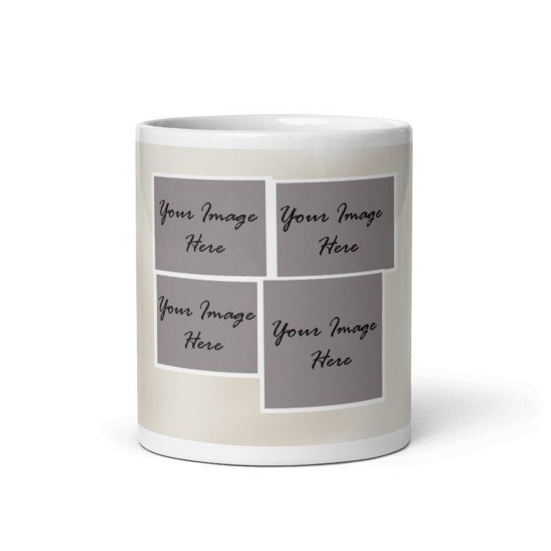 Customized Coffee Mug - Add Your Own Photo -4 Photo Frame Pattern