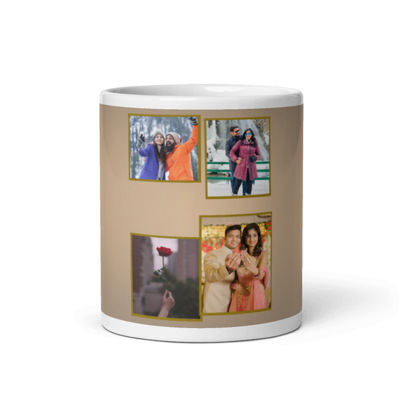 Customized Coffee Mug - Add Your Own Photo -4 Photo Frame Pattern