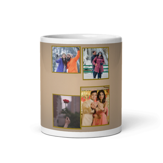 Customized Coffee Mug - Add Your Own Photo -4 Photo Frame Pattern