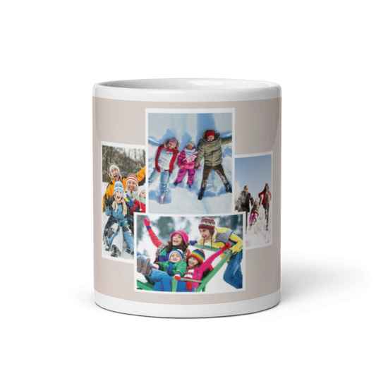 Customized Coffee Mug - Add Your Own Photo -4 Photo Frame Pattern