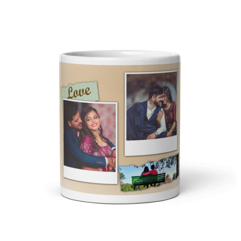 Customized Coffee Mug - Add Your Own Photo -3 Photo Frame Pattern