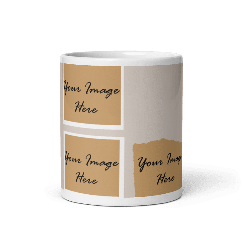 Customized Coffee Mug - Add Your Own Photo -3 Photo Frame Pattern